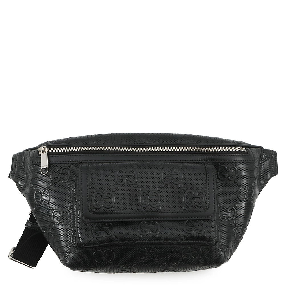 Gucci GG Embossed Belt Bag Leather Waist Black